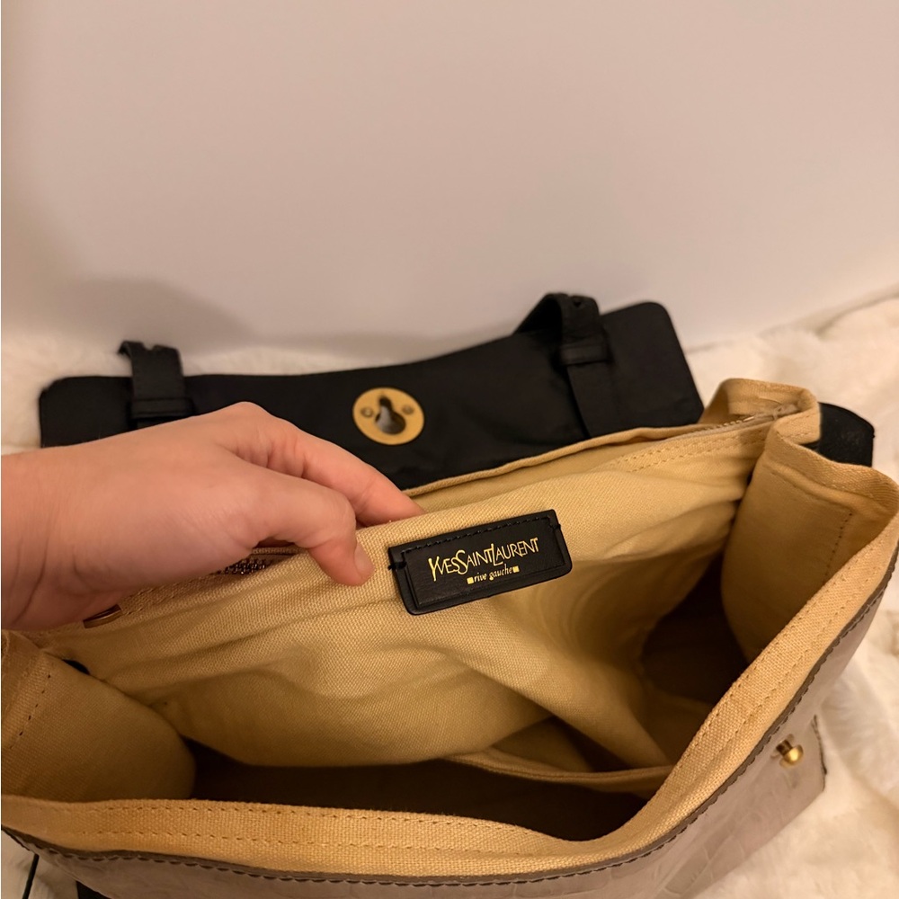 Yves Saint Laurent Black and Tan Satchel - Picture 7 of 15